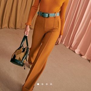 ISO Sezane Lukas Trousers in Dark Ochre Size 2